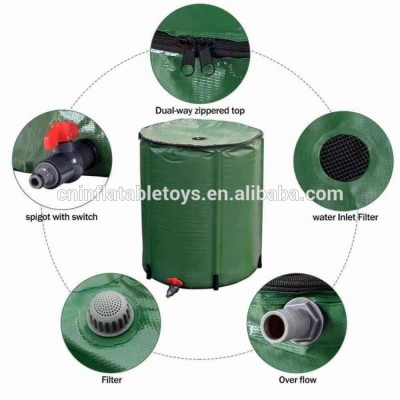 foldable  Rain Barrel, Collapsible Tank Water Storage Container Water Collector  with Spigot Filter 100 50 Gallon