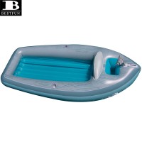 thickened vinyl inflatable classic cruiser boat swimming lounge island pool party float with built-in cooler and cup holders