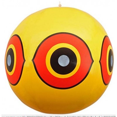 inflatable owl to scare birds or inflatable scare eye beach ball driving birds at airport and farmland